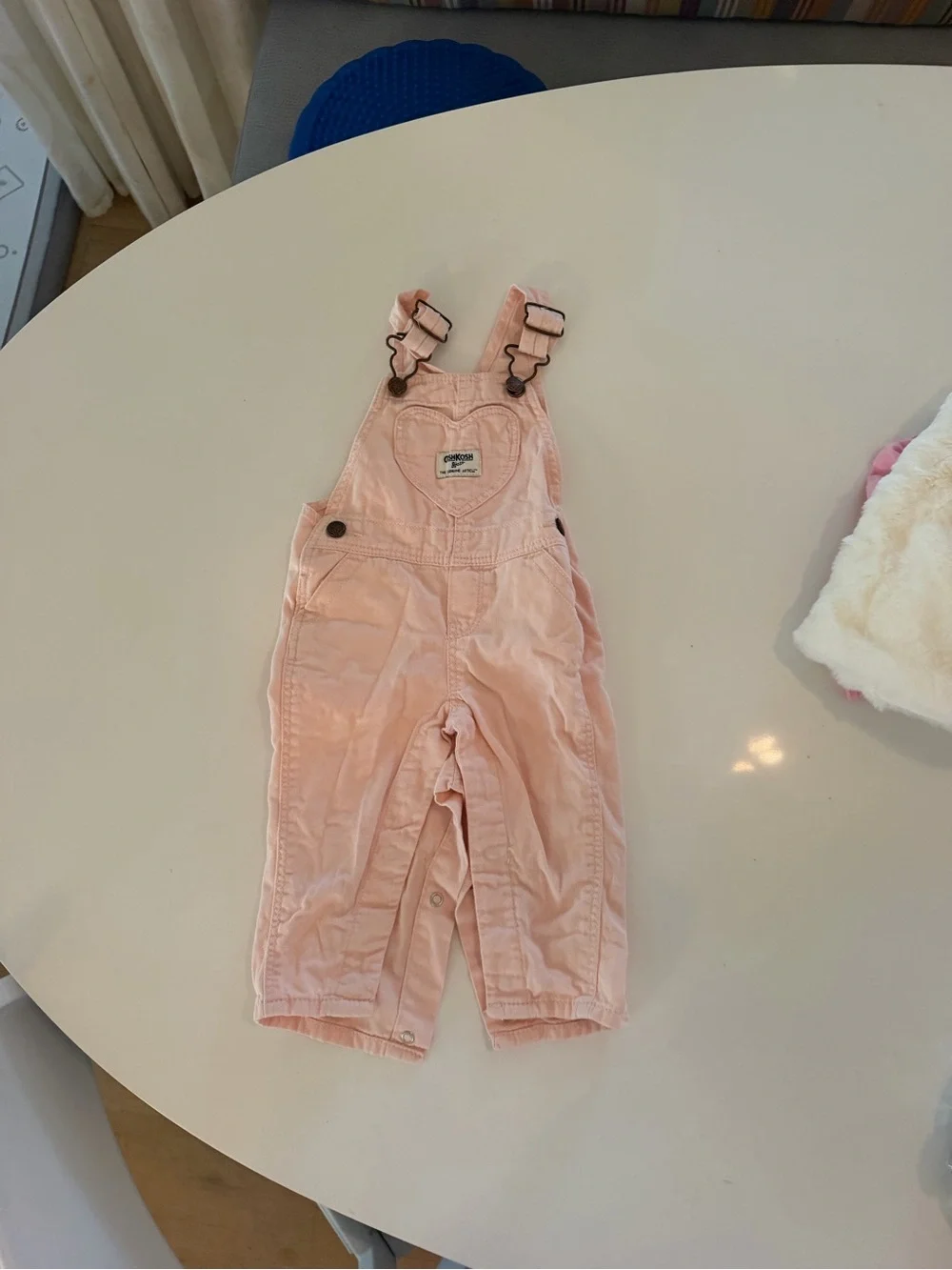 OshKosh B'gosh Light Pink Heart Chest Overalls